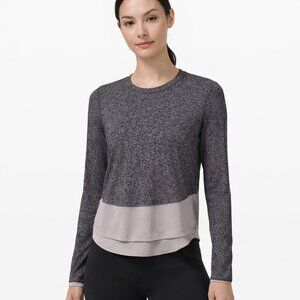 Lululemon Sole Training Long Sleeve Sea Alpine White Dark Chrome - Size 2